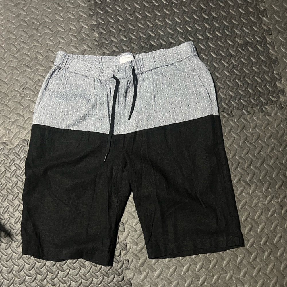 Two-Tone Black and Gray Athletic Shorts